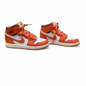 Nike Kids High-Top Orange and White Sneakers